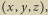 | x,y,z ,
