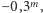 −0,3m,