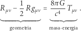 Rµν− 1-Rgµν = 8πG-T µν. 2 c4 geometria masa- energia 