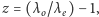 |z = (λo/λe) −1,