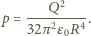  Q2 p =----2---4. 32π ε0R 