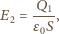 E = -Q1-, 2 ε0S 