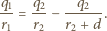 q1 q2- -q2--- r = r − r + d. 1 2 2 