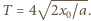  √ ------ T = 4 2x0/a.