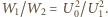  2 2 |W1/W2 = U0/U1. 