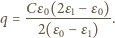  C q =-------------. 2(ε0− ε1) 