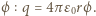|ϕ q = 4π ε0rϕ .