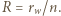 |R = rw/n. 