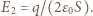 E2 = q/(2ε0S).