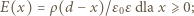 E(x) = ρ(d −x)/ ε0ε dla x ⩾ 0; 