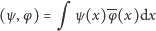 (ψ,φ) = q ψ(x)φ-(x)dx 