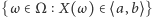 |{ω ∈Ω X( ω) ∈⟨a,b⟩} 