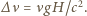 |∆ν = νgH/c