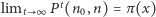  t limt ∞ P (n0,n) = π(x) 
