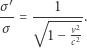  ′ σ-= √---1---. σ 1− v2 c2 