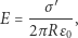  σ′ E = ------, 2πR ε0 