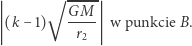  √ ----- M G (k − 1) ---- w punkcie B. r2 