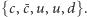 |{c,¯c,u,u,d}. 
