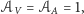 |𝒜V = 𝒜A = 1, 