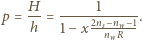  H- -----1------ p = h = 1 −x 2ns−nw−1. nw R 