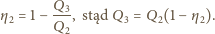  Q3- η2 = 1− Q , stąd Q3 