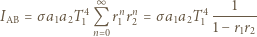  ∞ 4 nn 4---1--- IAB = σa1a2T1 Qn 0r1r2 = σa1a2T1 1− r1r2 