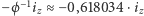− ϕ−1i ≈ −0,618034⋅i z z 