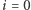 i = 0 