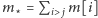 m⋆ = PiA jm[i] 