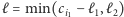 ℓ = min(ci1− ℓ1,ℓ2) 