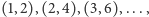 (1,2),(2,4),(3,6),..., 