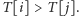 |T[i] > T [ j].