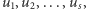 |u1,u2,...,us, 