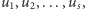 |u1,u2,...,us, 