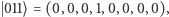  011⟩= (0,0,0,1,0,0,0,0), 