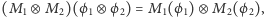 |(M1⊗ M2)( ϕ1⊗ ϕ 2) = M1(ϕ1)⊗ M2( ϕ2), 
