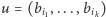 u = (bi1,...,bik) 