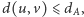 d(u, v)⩽ dA, 
