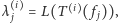  i i λ j = L(T ( f j)),