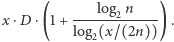 log2n ⋅(1+). x ⋅D log2(x/(2n))