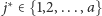  ∗ | j ∈ {1,2,...,a} 