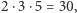 2⋅3 ⋅5 = 30,