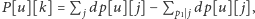 |P[u][k] = P dp[u][j ] − P dp[u][j ], j p1S j