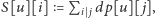 |S[u][i] = PiS jdp[u][j ],