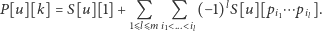 P[u][k] = S[u][1] + Q Q (−1)lS[u][pi1⋯ pil]. 1DlDm i1@...@il 