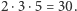 2 ⋅3⋅5 = 30.