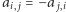 |ai, j = −a j,i 