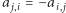 |a = −a j,i i, j 