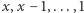 |x,x− 1,...,1 