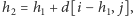 h2 = h1 +d[i − h1, j],